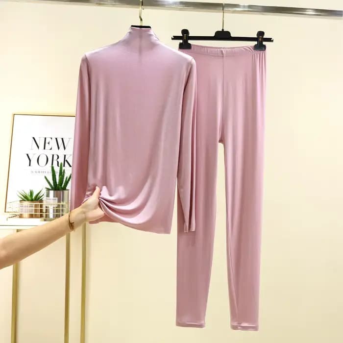 Pyjama Femme nouveau col roulé à manches longues chemise pantalon ensemble printemps automne