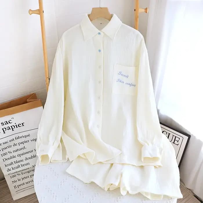 Pyjama femme 100% coton automne printemps manches longues