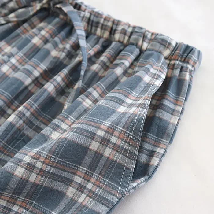 Pantalon de pyjama en coton à carreaux pour hommes, long surintendant ser pour le printemps et l'été, style fin, grande taille, pantalon ajusté