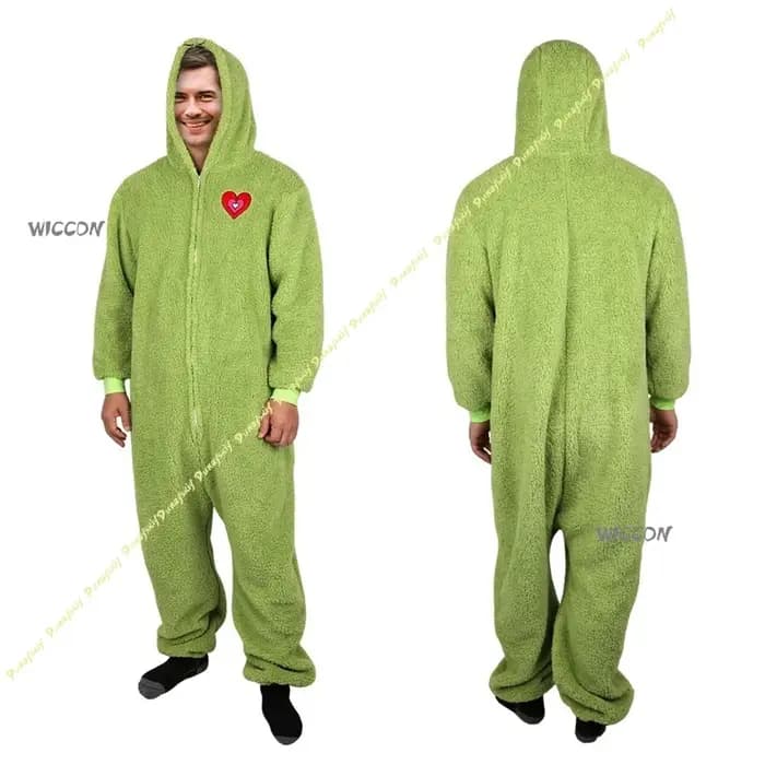 2026 Pyjama Combinaison Grinch pour Adulte, Tenue Décontractée et Confortable pour Fêtes de Famille, Cosplay et Usage Quotidien à la Maison