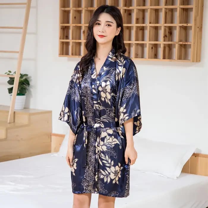 Robe Kimono Confortable en Satin Doux pour Homme