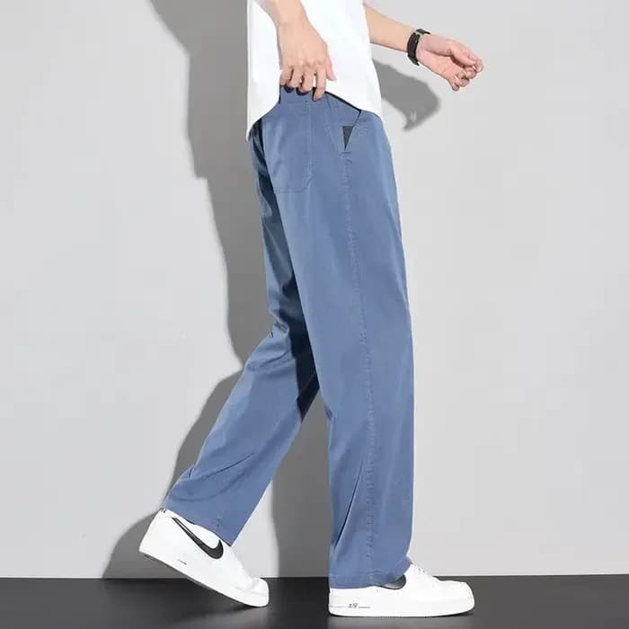 Pantalon décontracté pour homme en lyocell doux, fin, été 2026, confortable, tendance, couleur unie, simple, vêtements de marque