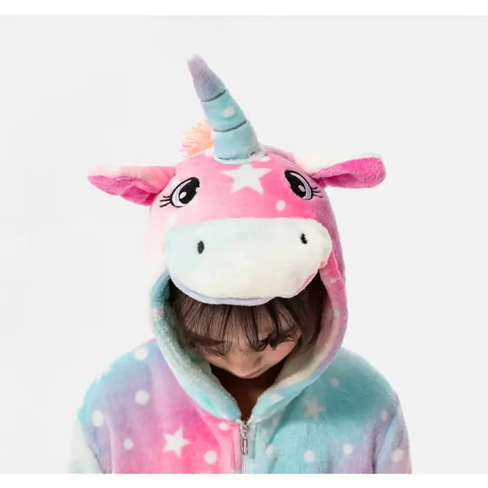 Kawaii filles pyjamas hiver violet licorne Onesie à capuche en peluche Kigurumi combinaison couverture dormeur chaud ensemble enfants vêtements de nuit Pjs