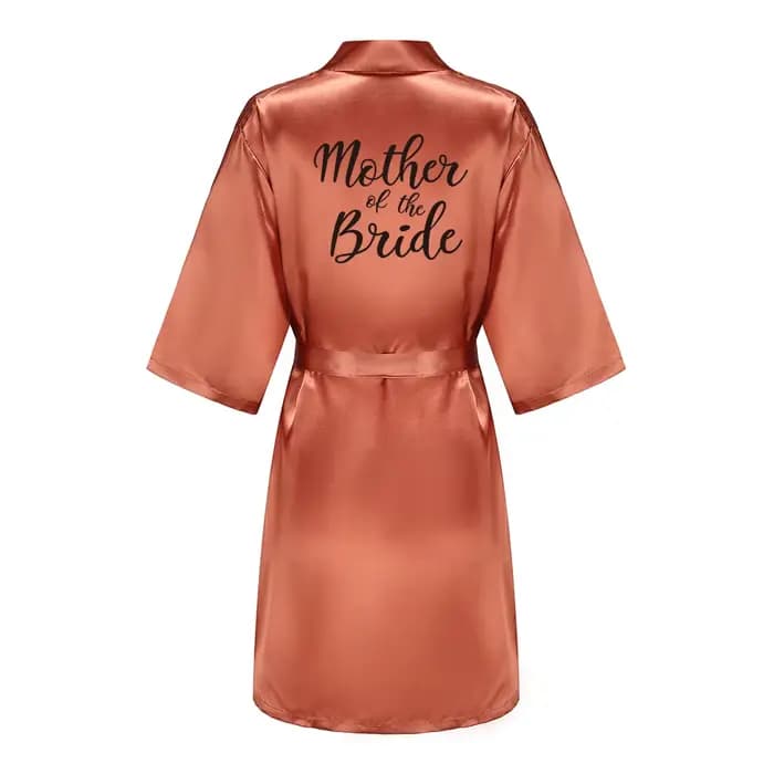 Nouveau Caramel peignoir mariée Satin Robe femmes se marier