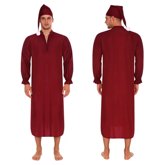 Chemises de nuit vintage pour hommes avec bonnets de nuit