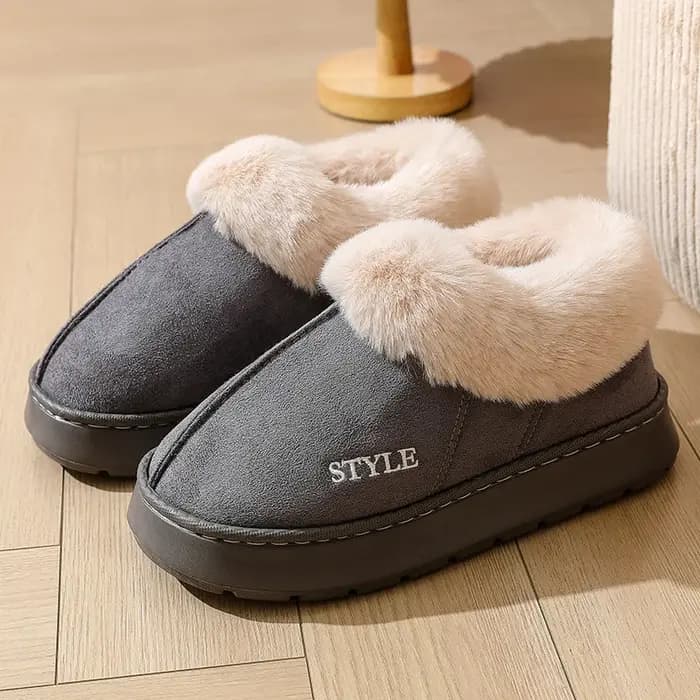 Litfun hiver pantoufles floues pour femmes plate-forme diapositives intérieures sans lacet confortable maison