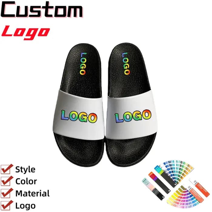 Logo personnalisé pantoufles conception marque OEM/ODM diapositives PVC anti-dérapant imperméable en plein air