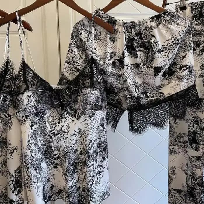 Pyjama en Satin Imprimé pour Femme
