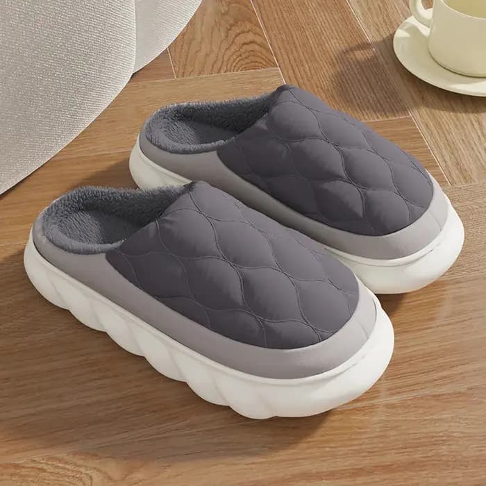 Pallene hiver doublure en peluche pantoufles pour hommes EVA semelle souple confortable maison diapositives plate-forme