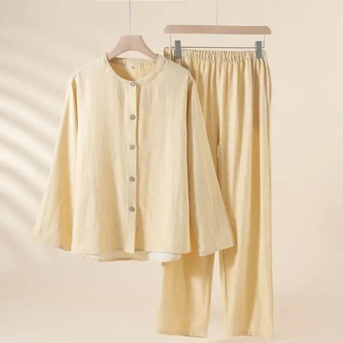 Pyjama Simple en coton et lin Lyocell pour femme