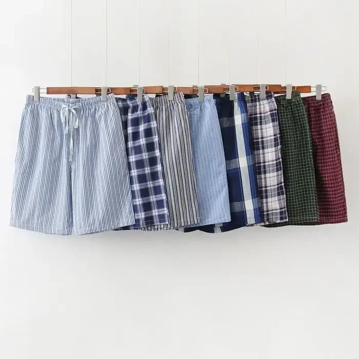 Short de pyjama à rayures 100% coton pour hommes