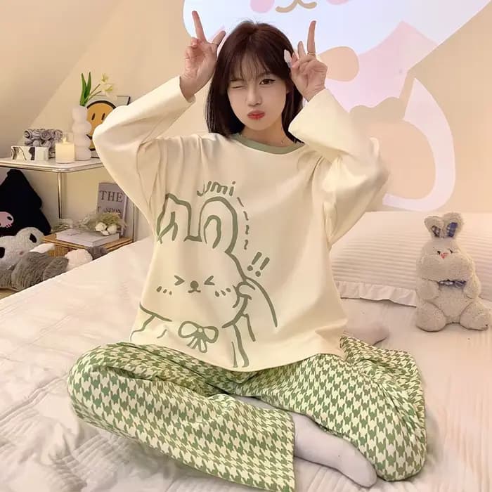 2025 nouveaux pyjamas de printemps et d'automne modèles pour femmes à manches longues grands chantiers Section mince