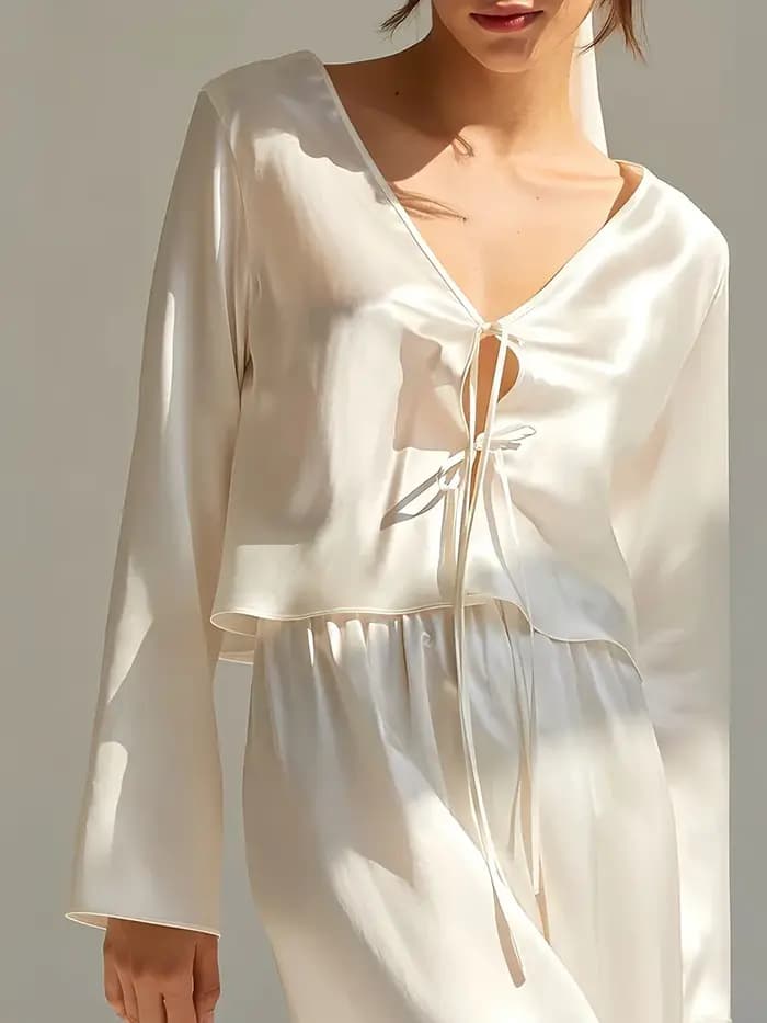 Ensemble pyjama pantalon Long à manches longues, nouveau Style, à lacets, vêtements de maison confortables, automne et hiver 2025