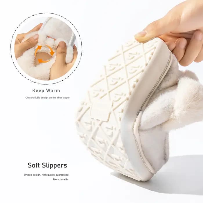 Pantoufles à plateforme pour femmes, chaussures compensées en mousse à mémoire de forme TPR, semelle antidérapante, chaudes et floues, durables, pour chambre à coucher, confortables et confortables, h