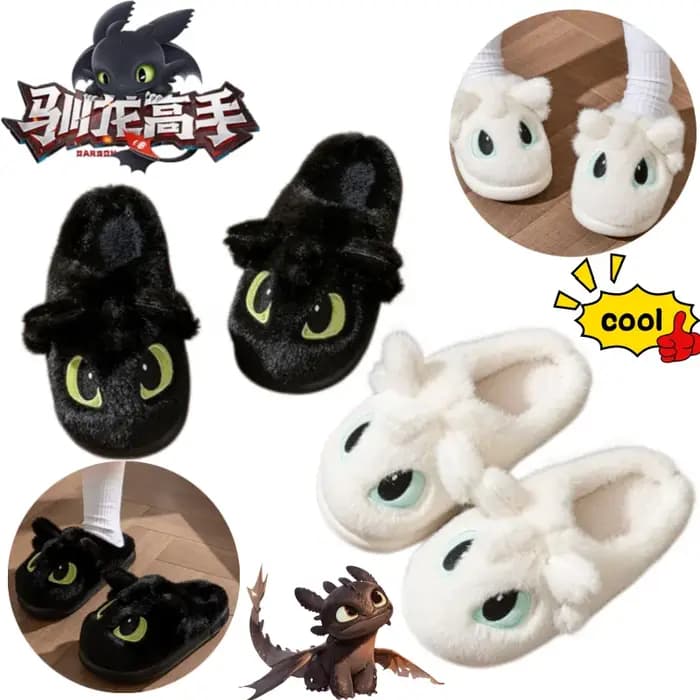 Pantoufles en coton « How to Train Your Dragon Toothless » créatives
