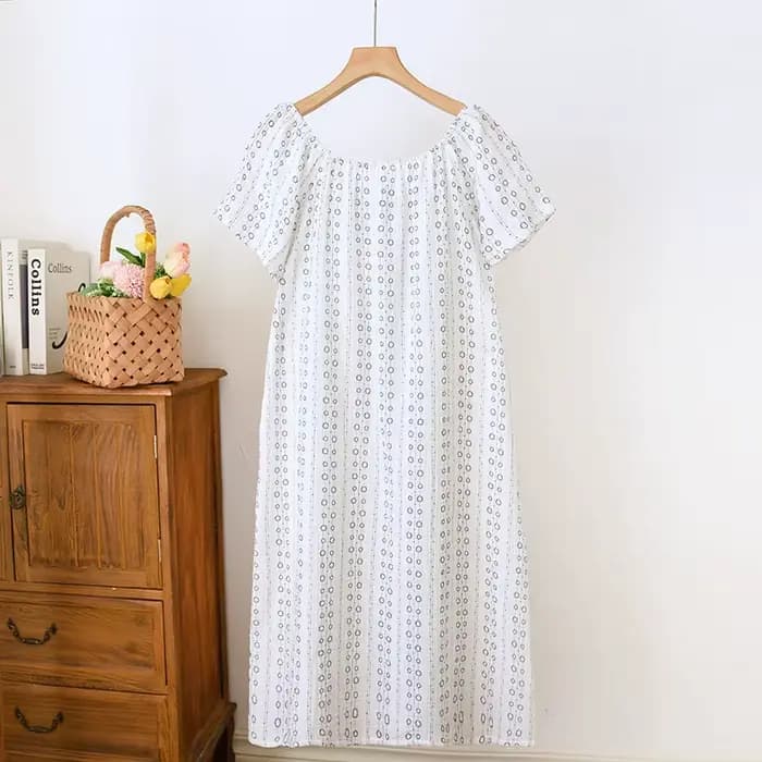 Chemise de nuit en crêpe de coton pur pour femmes