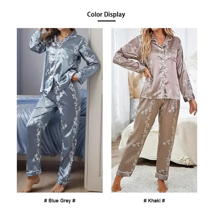 Femmes Satin Pyjama décontracté vêtements de nuit maison