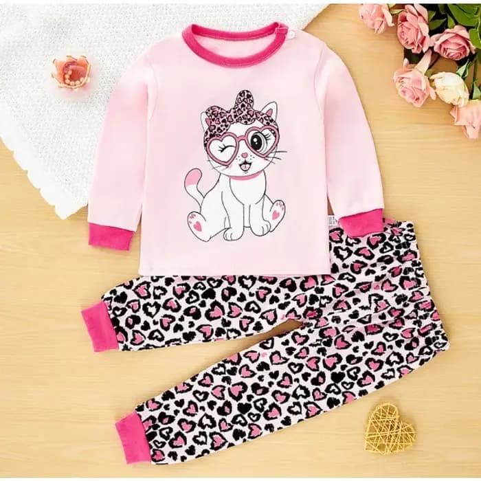 Nouveaux enfants pyjamas bébé garçons filles mignon dessin animé à manches longues T-Shirt haut + pantalon enfant en