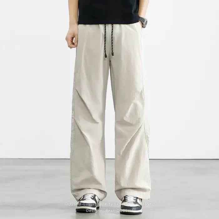 Pantalon décontracté d'été pour homme en soie glacée
