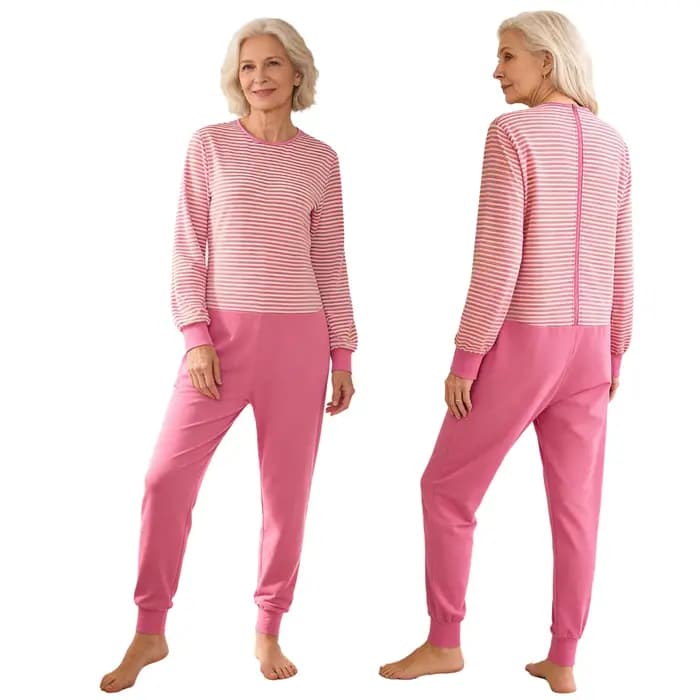 Combinaison-pyjama adaptée pour femmes âgées ayant des besoins spéciaux