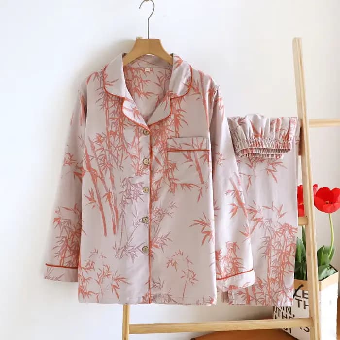 Pyjama en fil de coton peigné monocouche haute densité pour femmes