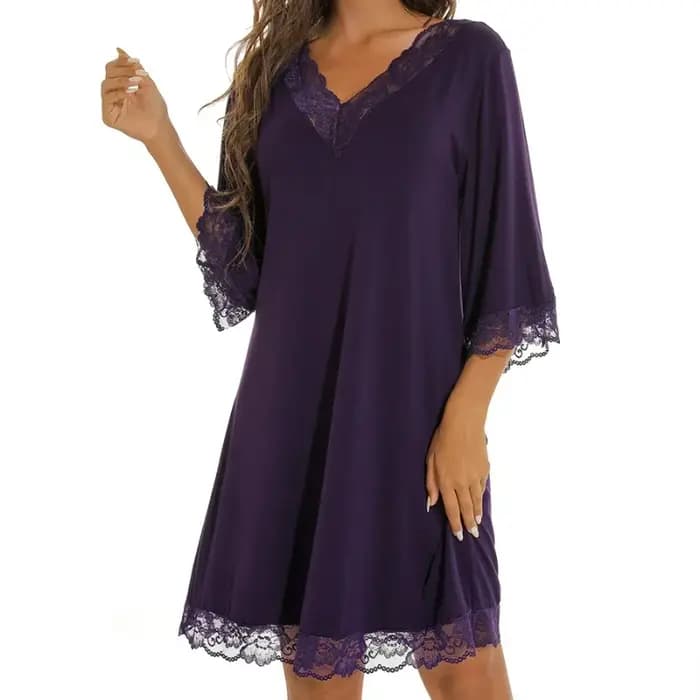Robe de nuit d'été à manches courtes pour femmes