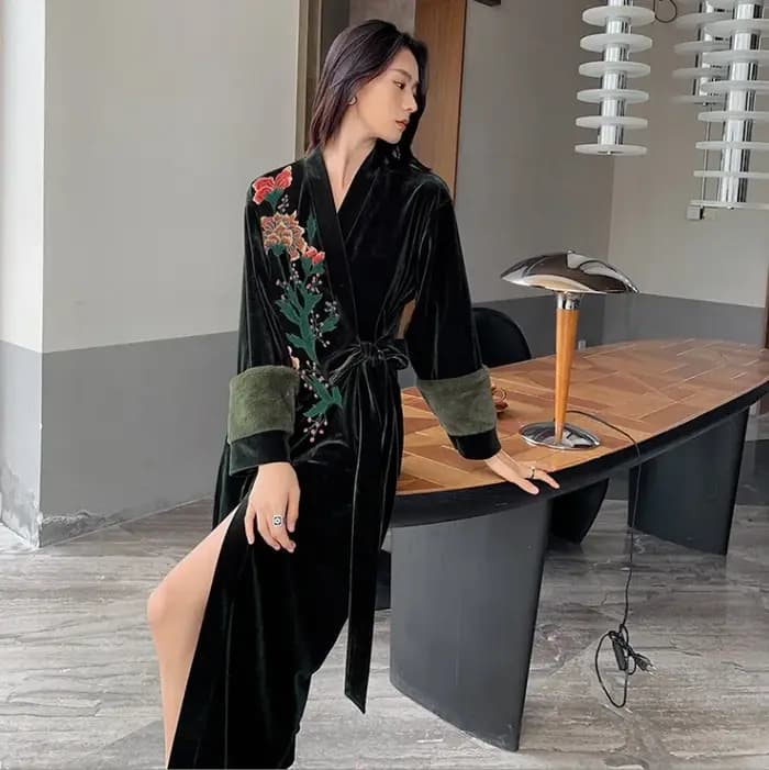 Peignoir en Velours pour Femme