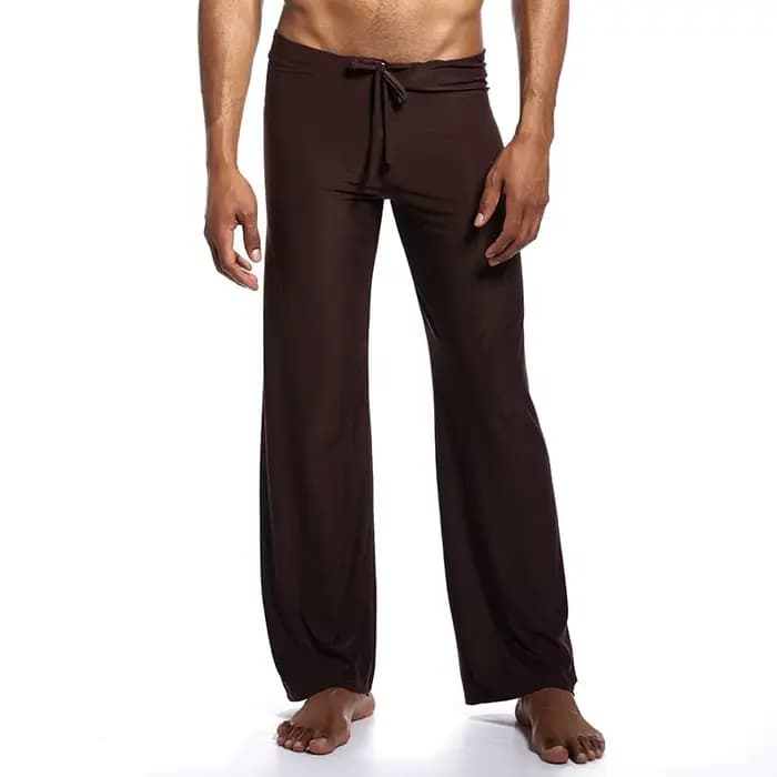 Pantalon de pyjama à lacets monochromes pour hommes