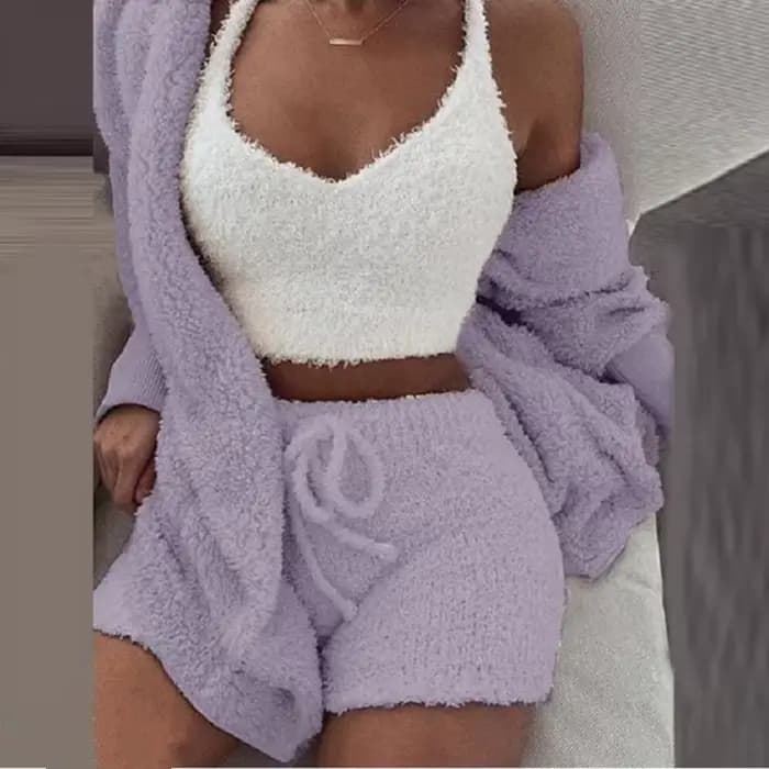 Ensemble pyjama moelleux pour femmes