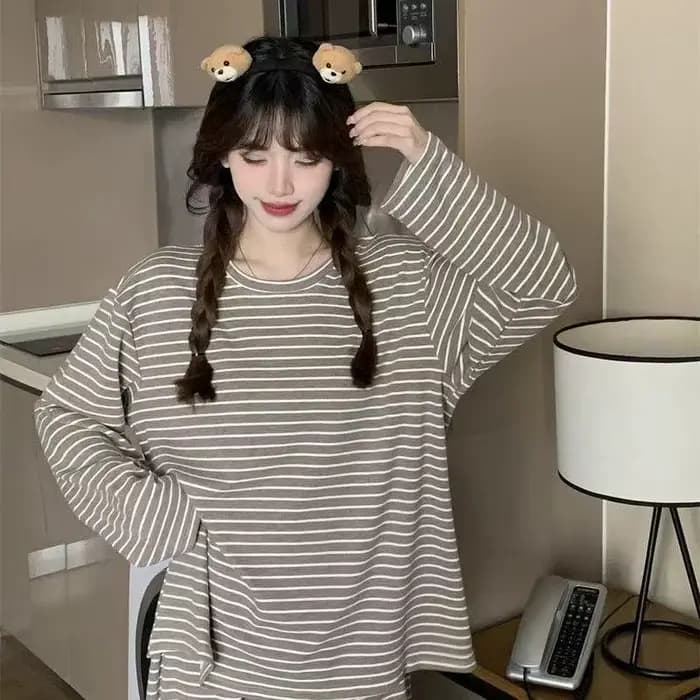 Pyjama rayé simple de style coréen pour femmes