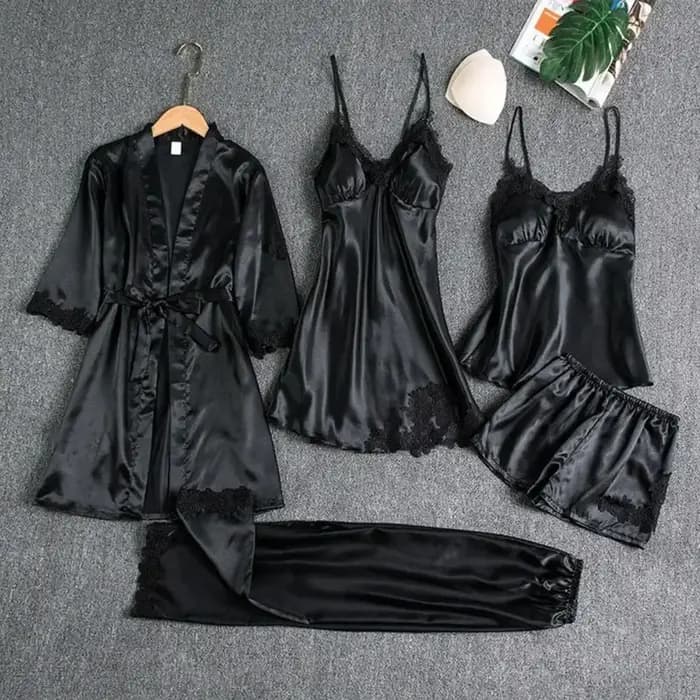 Ensemble de pyjamas de nuit en satin pour femmes