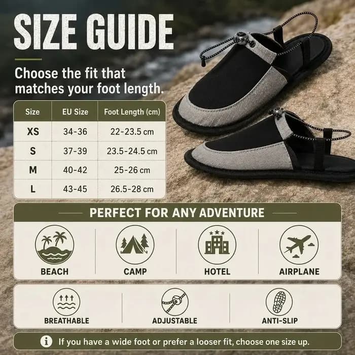Chaussons de camping à séchage rapide, chaussures aquatiques pliables, sandales de plage antidérapantes réglables, légères pour voyage, hôtel, avion, intérieur et extérieur