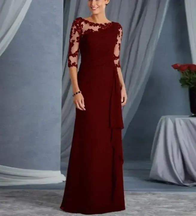 Robe longue en dentelle pour femmes
