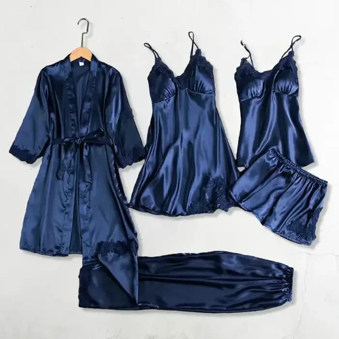 Ensemble de pyjamas de nuit en satin pour femmes
