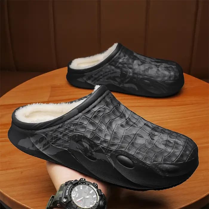 Pantoufles d'hiver en fourrure pour hommes