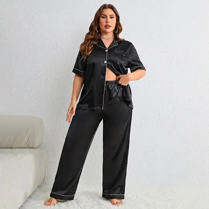 Pyjama grande taille pour femmes, vêtements de nuit, ensembles de pyjamas d'été, pyjamas grande tail
