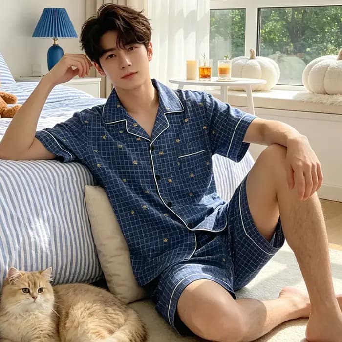 Pyjama pour homme à manches courtes et short