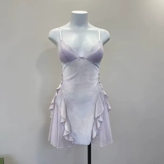 Pyjama d'hiver en velours et dentelle pour femme