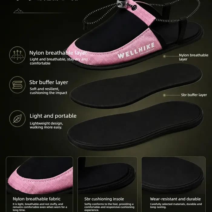 Chaussons de camping pour hommes et femmes, chaussures de camping ultralégères, antidérapantes, chaussures de voyage pratiques, séchage rapide pour le yoga, la randonnée en rivière, le lac et le kayak