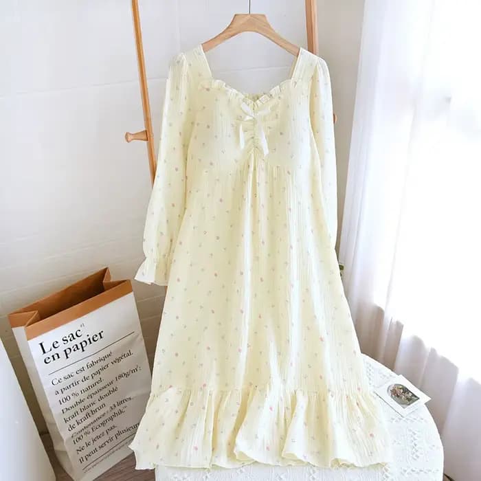Vêtements de nuit en coton chemise de nuit et pyjama costume pour femmes printemps mignon doux maison vêtements ample doux et confortable Pijamas Feminino