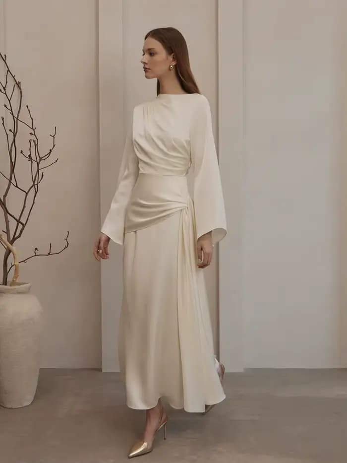 Marthaqiqi mode Femme pyjama à lacets nuisette à manches longues vêtements de nuit col rond chemise