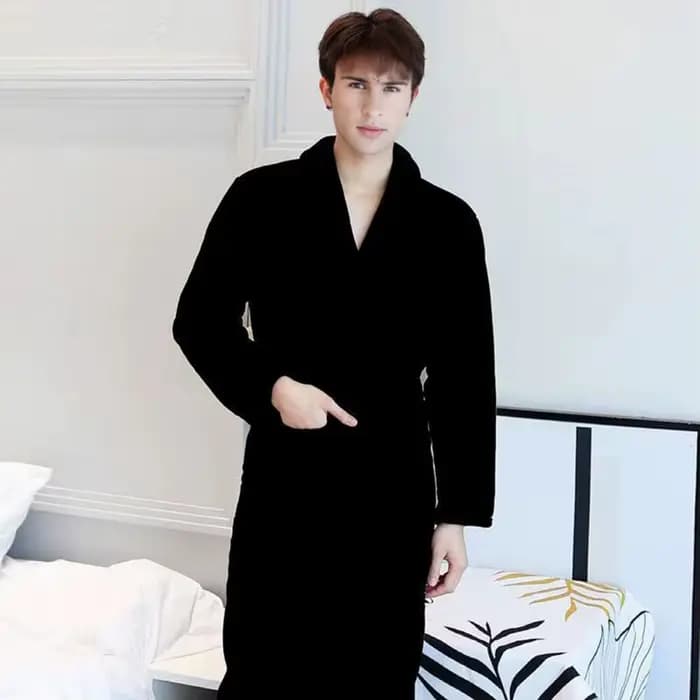 Peignoir de bain à revers pour hommes et femmes