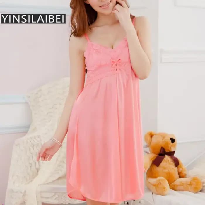Robe de nuit transparente à col en V pour femmes