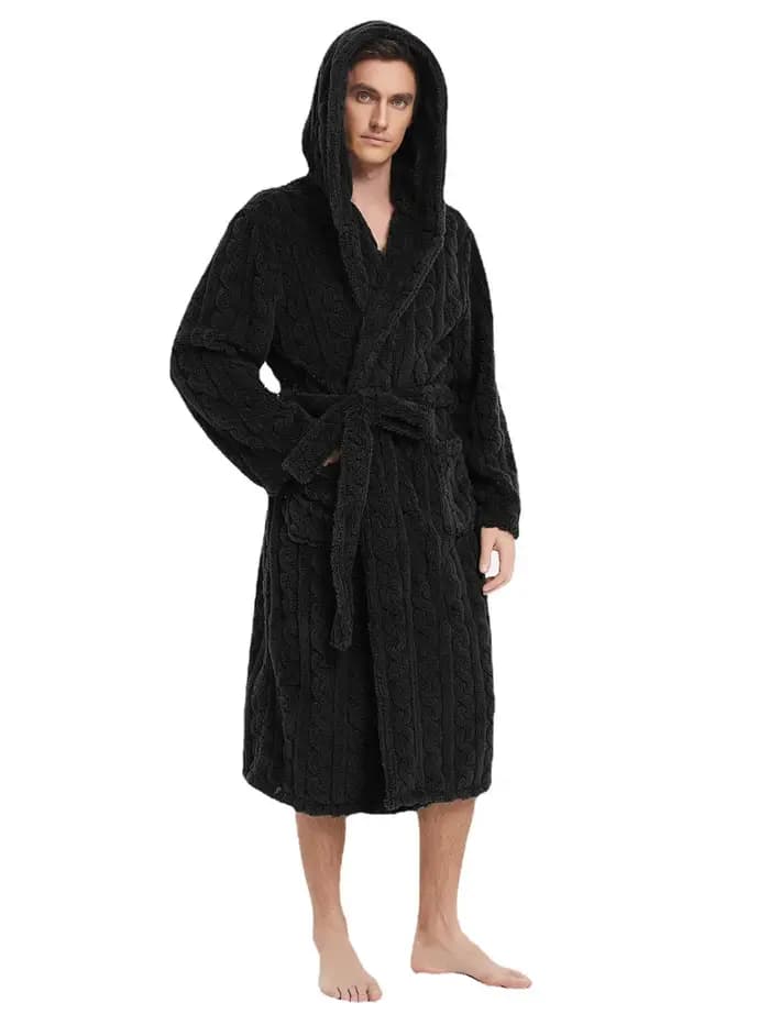 La nouvelle automne et hiver hommes Robe chaude pyjamas Couple Robe Shu coton velours Jacquard à cap