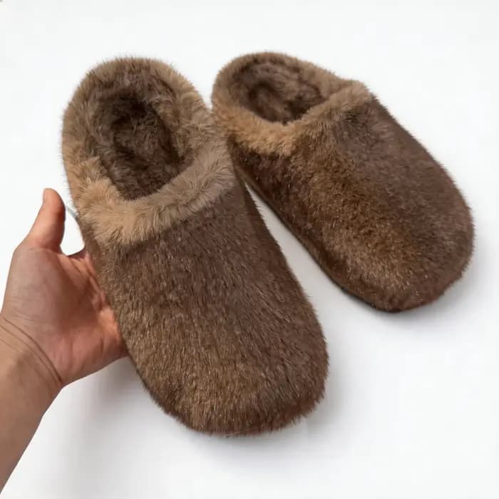 Pantoufles confortables en fourrure moelleuse pour femmes