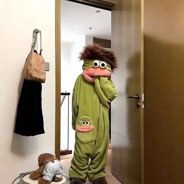 26 Nouveaux Pyjamas Combinaisons à Poils Longs Motif Diable de Tasmanie et Grenouille Triste