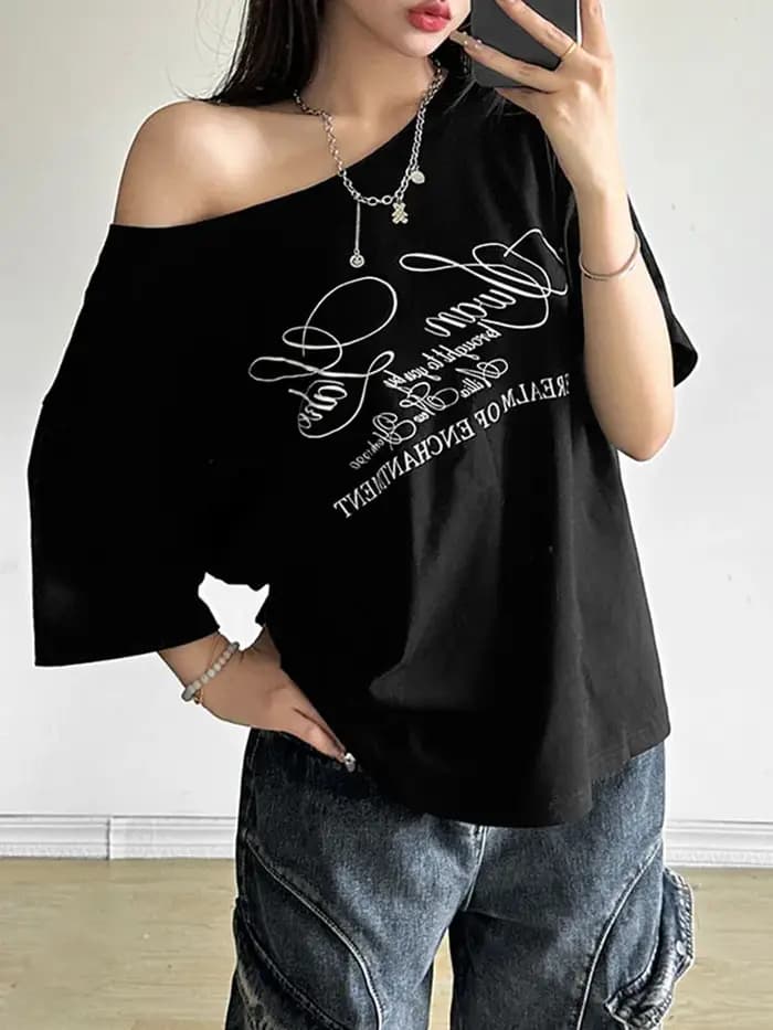 Décontracté Relax femme T-shirt lettre 2025 femmes chaud nouveau polyvalent rue atmosphère Style à la mode poussin été hauts