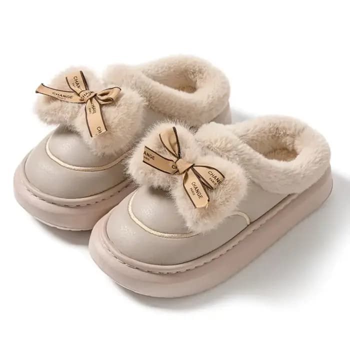 Pantoufles en coton avec nœuds imperméables et durables