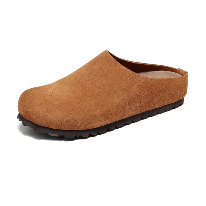 Sabots en cuir coordonnants avec pied en liège