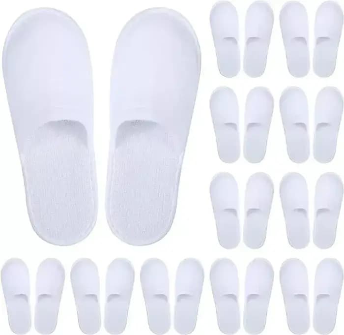 2-30 paires de pantoufles jetables blanches pour invités à domicile